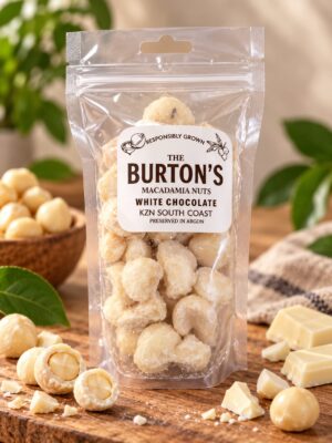 Macadamia Nuts Coated in White Chocolate - 100g