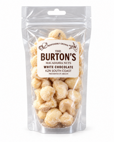 Macadamia Nuts Coated in White Chocolate - 100g