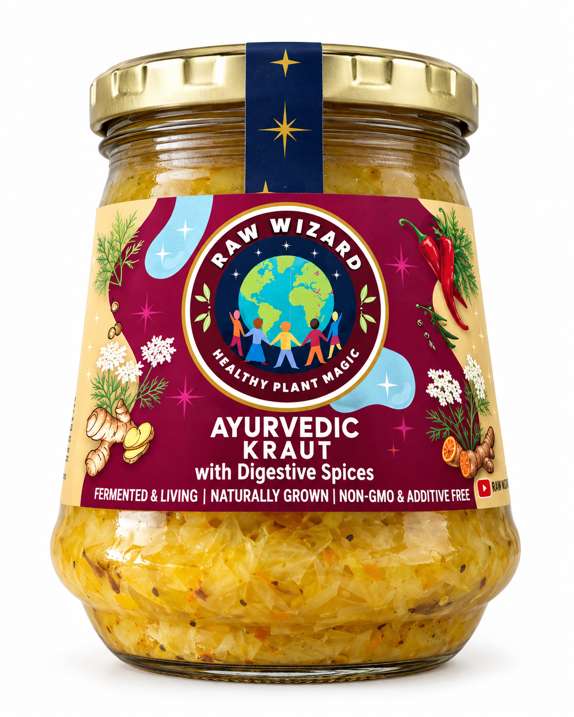 Raw Wizard Ayurvedic Kraut With Balancing Spices - 330g